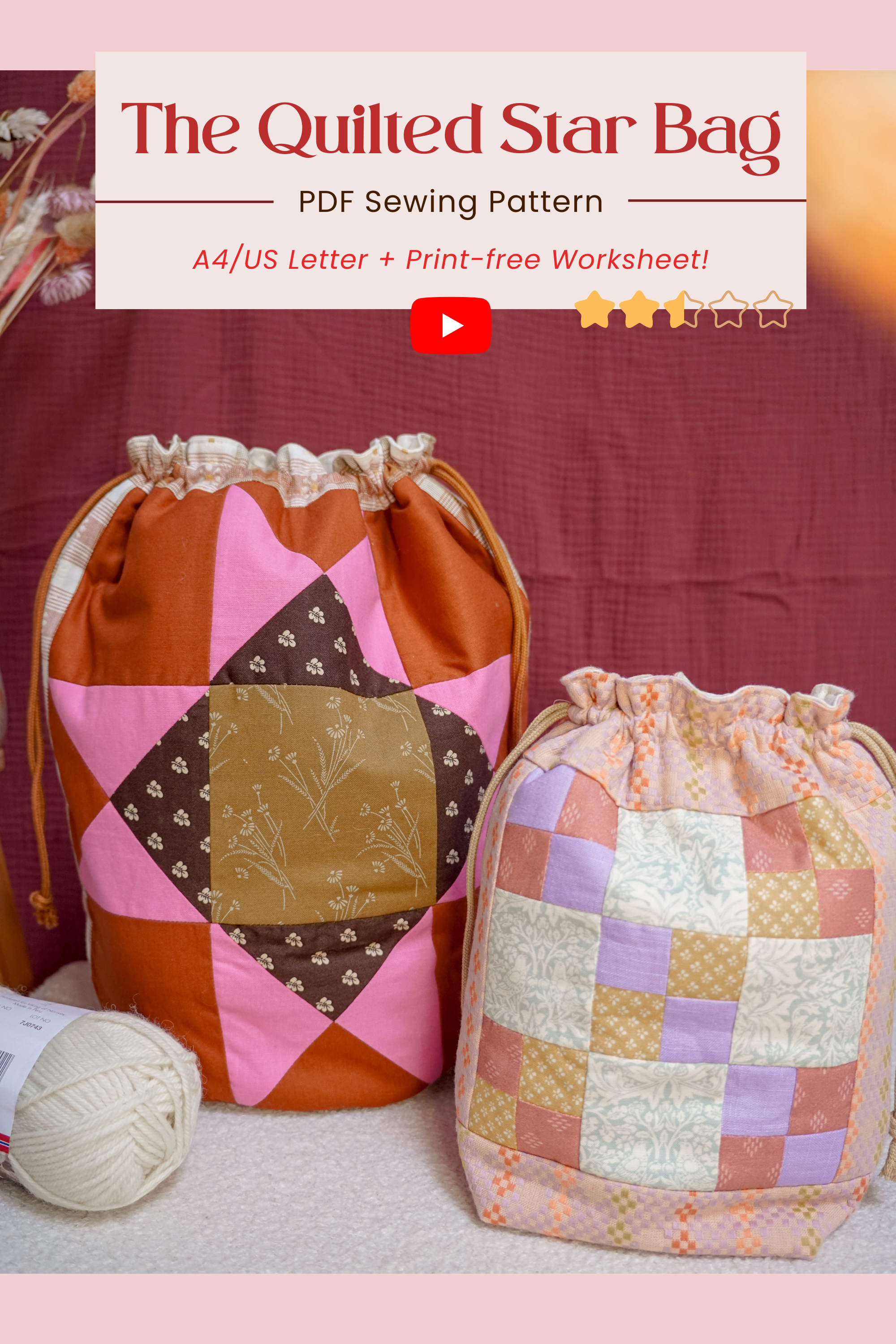 The Quilted Star Bag | Aimee Project Bag | Sewing Pattern
