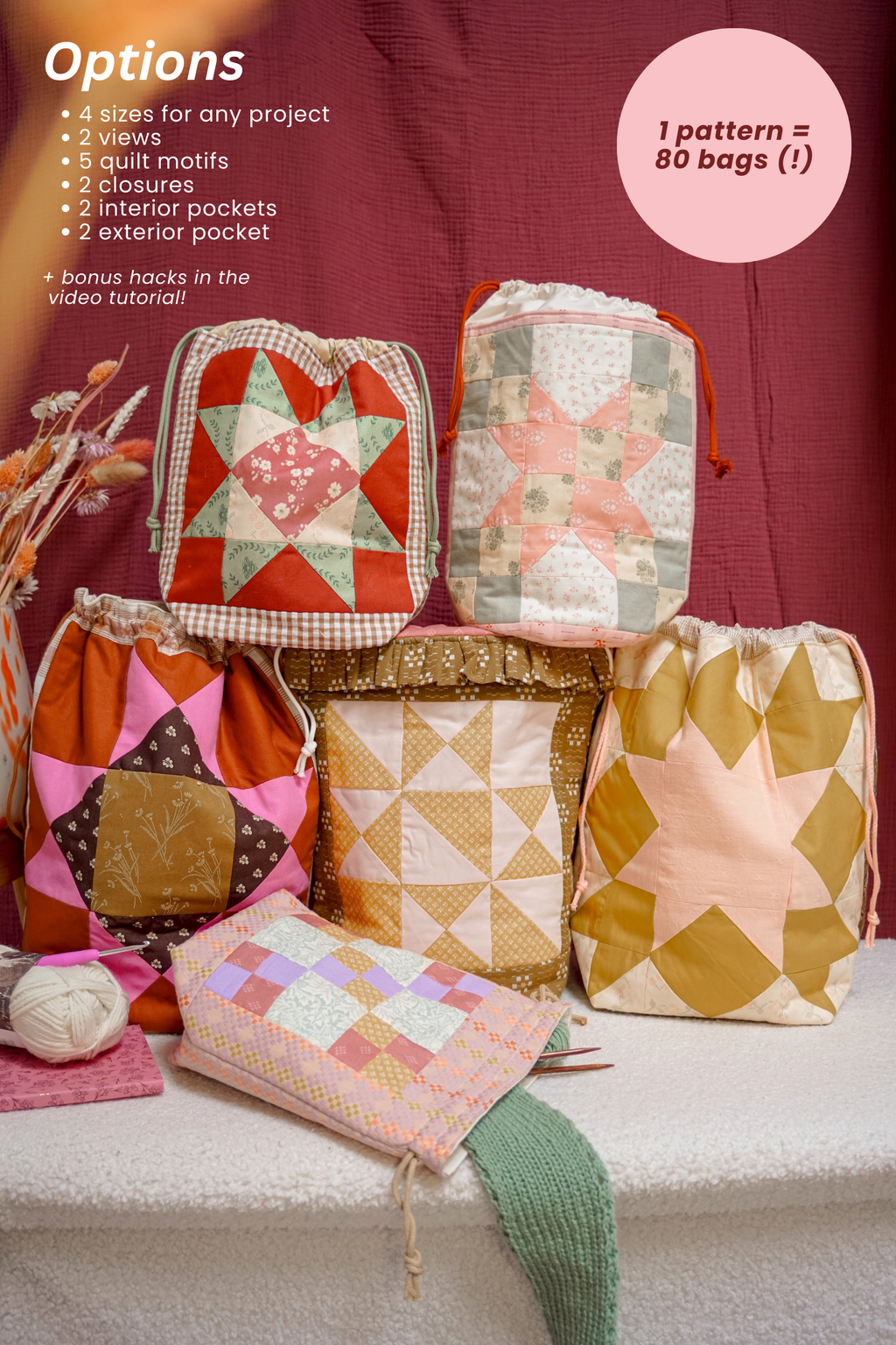 The Quilted Star Bag | Aimee Project Bag | Sewing Pattern