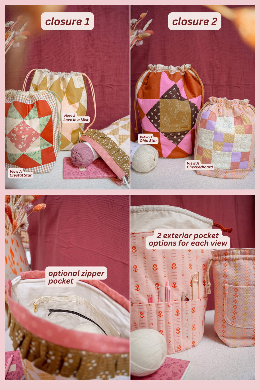 The Quilted Star Bag | Aimee Project Bag | Sewing Pattern