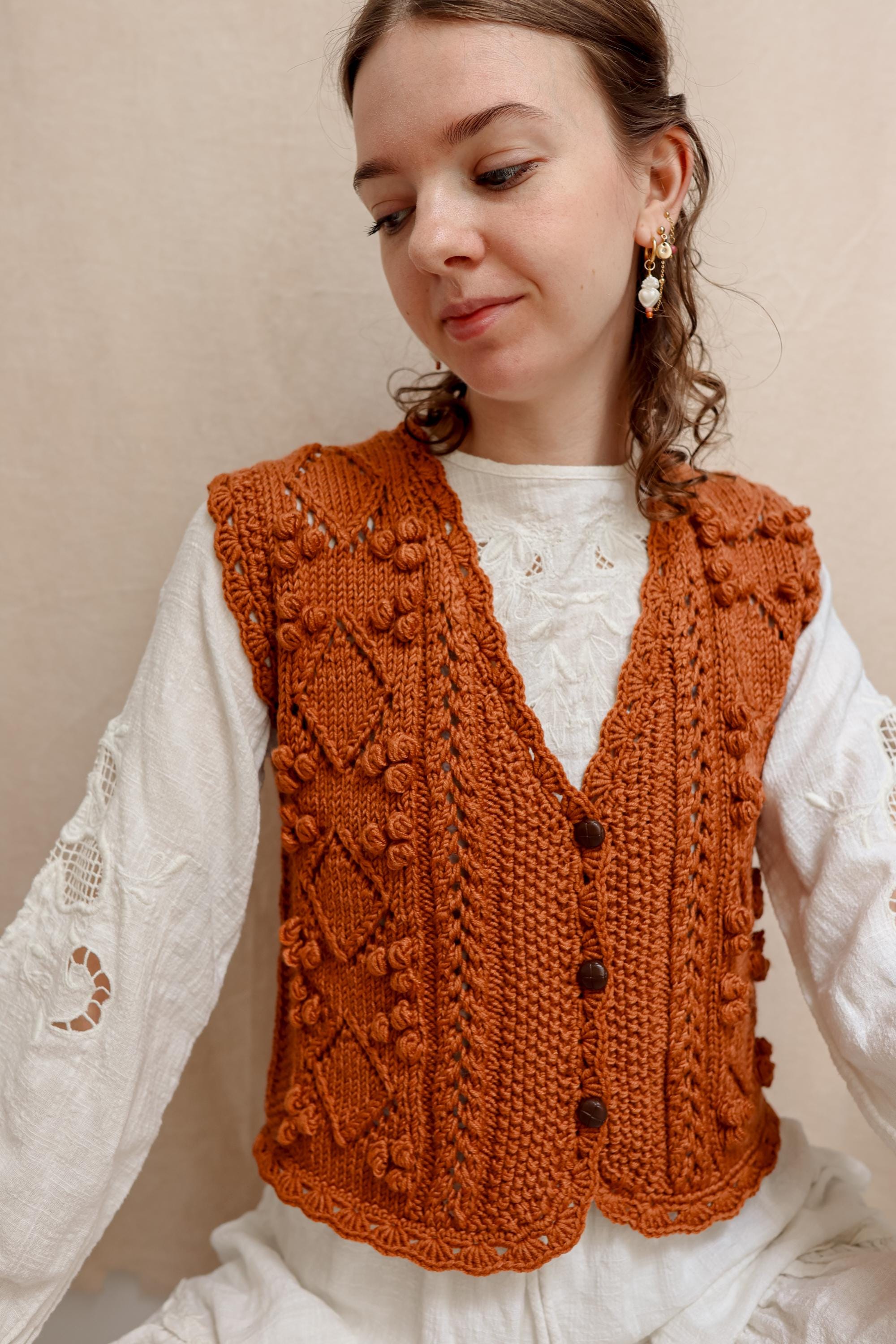 Babette Bobble Vest | Knitting Pattern