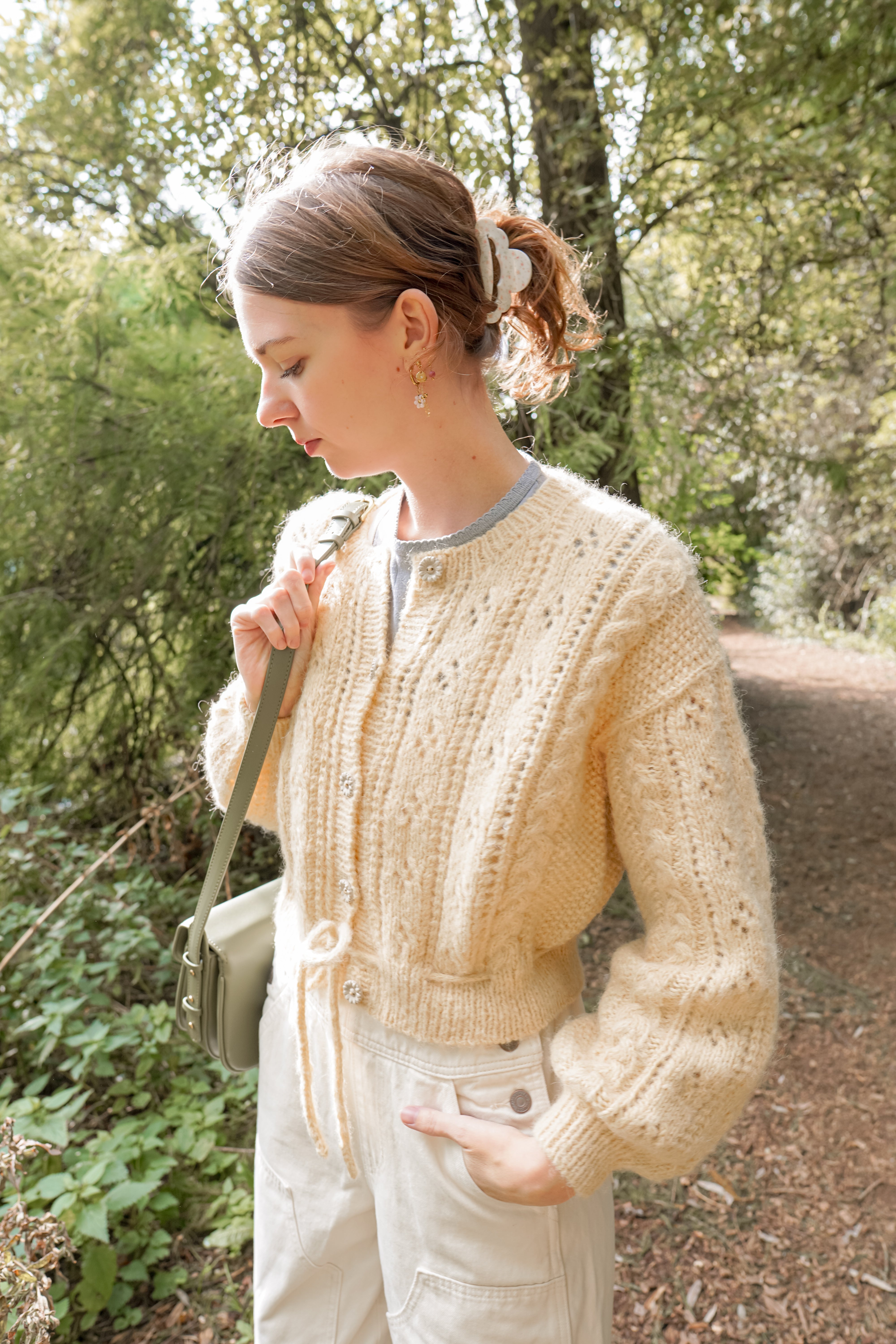 mieajunar handmade knit cardigan アイボリー coming tomorrow 