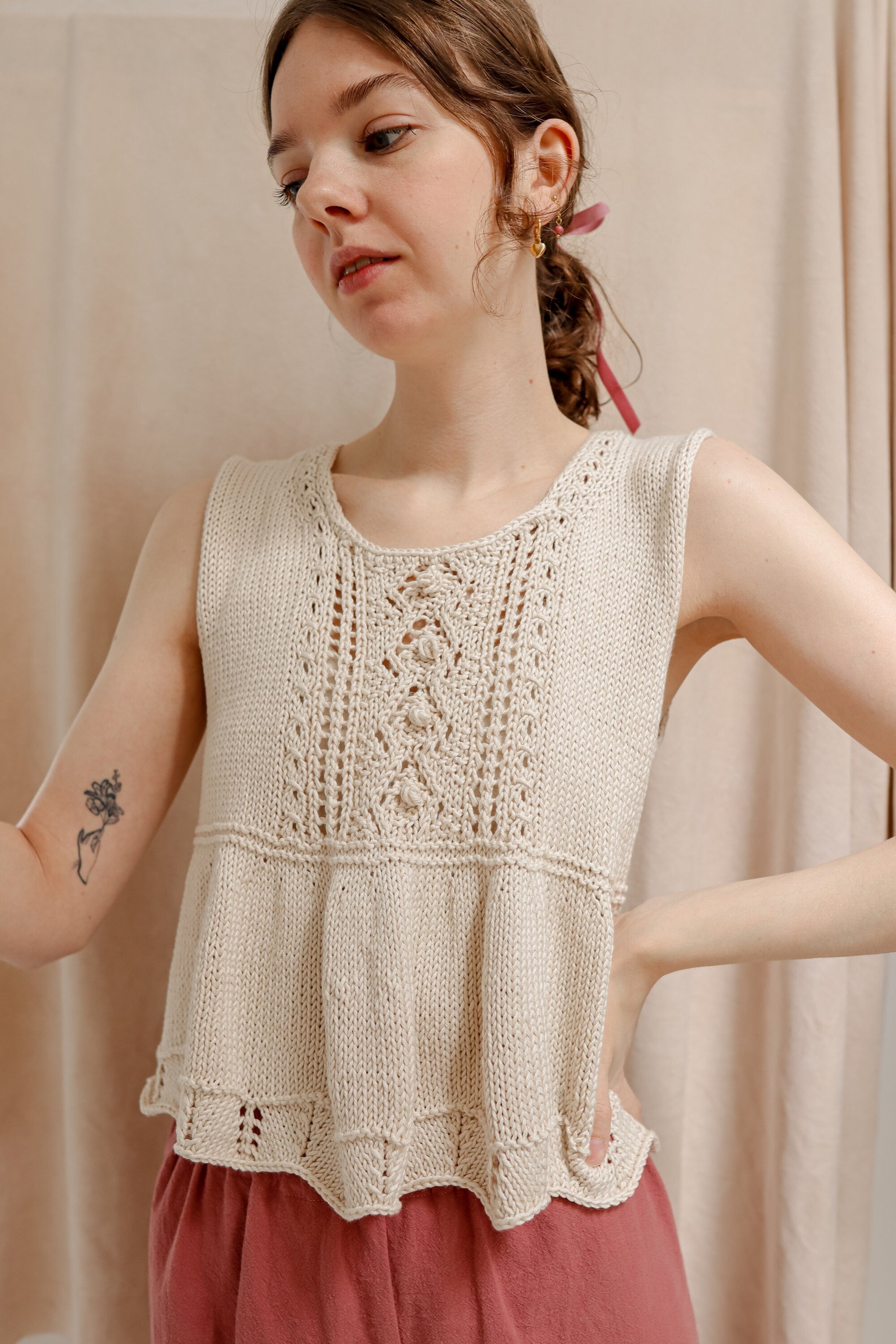 Rose Ruffle Top | Knitting Pattern |